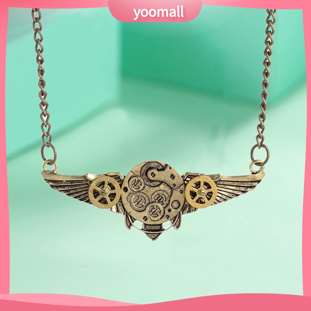 [YM] Vòng cổ Dài Mặt Hình Đôi Cánh Phong Cách Steampunk Cổ Điển