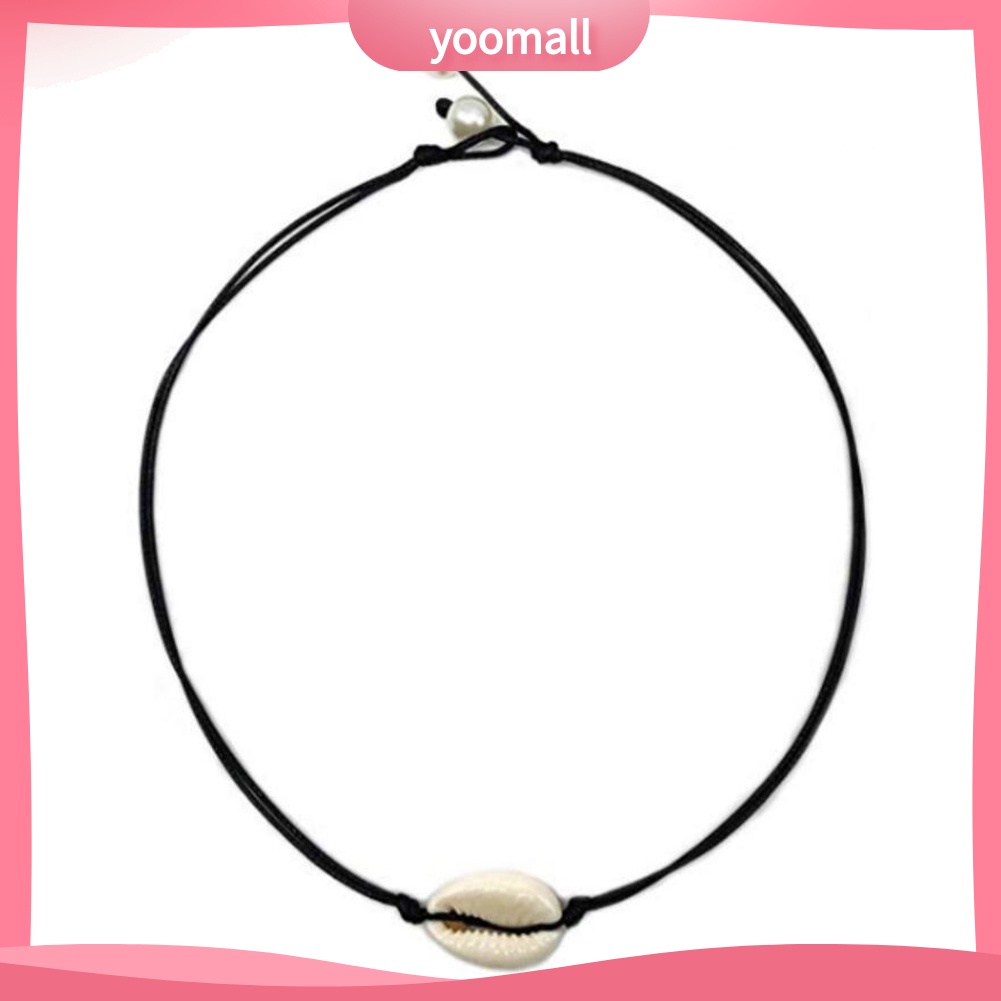Vòng Cổ Choker Giả Da Đính Vỏ Sò Thời Trang Đi Biển Phong Cách Hawaii Dành Cho Nữ
