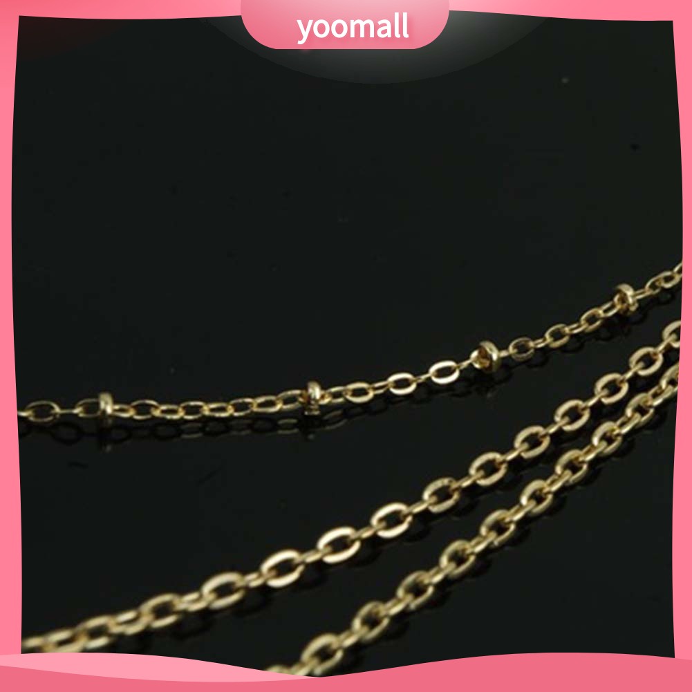 [YM] Vòng cổ Dài 3 Lớp Mặt Thanh Tròn Thời Trang Dự Tiệc Dành Cho Nữ