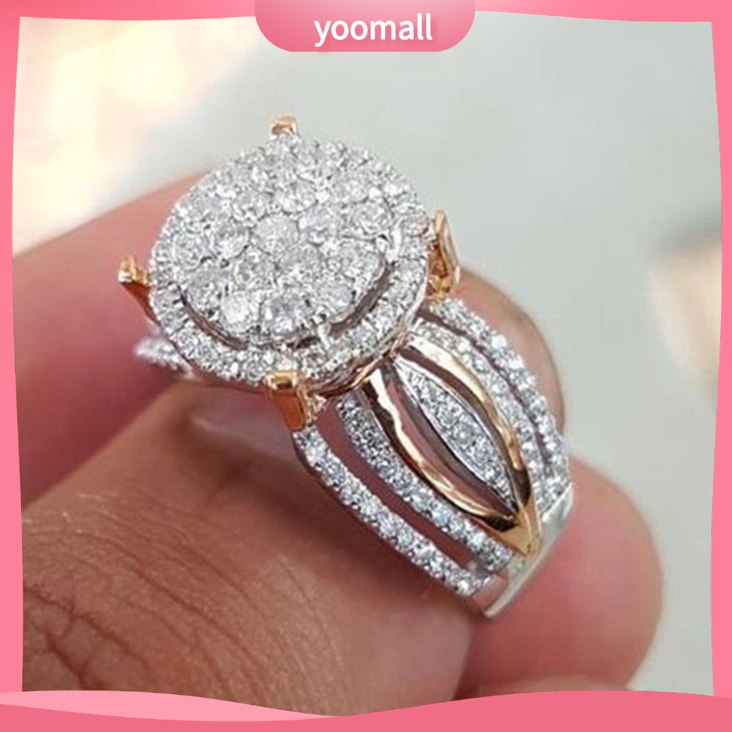 Nhẫn Đính Đá Nhiều Lớp Không Phai Màu Khối Lượng Nhẹ Thời Trang Cho Nữ