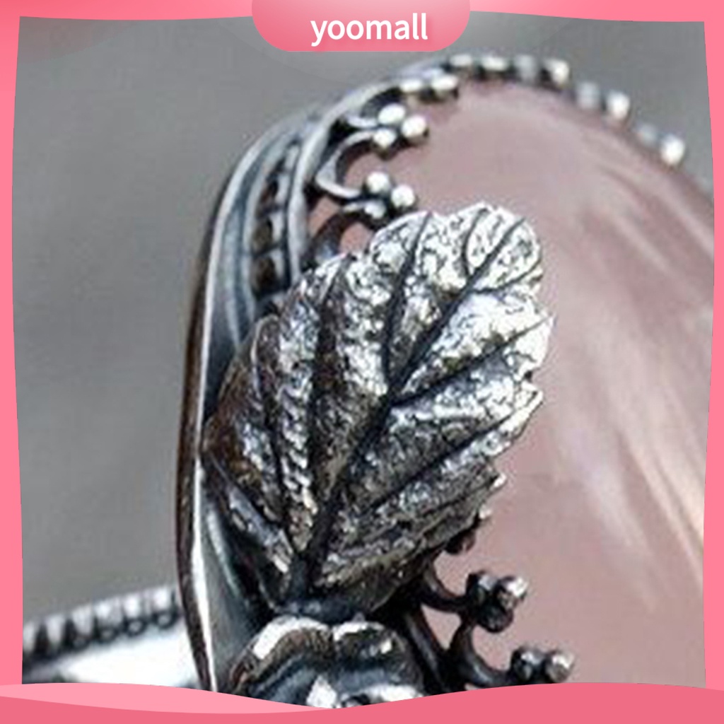 Nhẫn Đeo Tay Khắc Họa Tiết Hoa Lá Đính Đá Phong Cách Vintage Cho Nữ