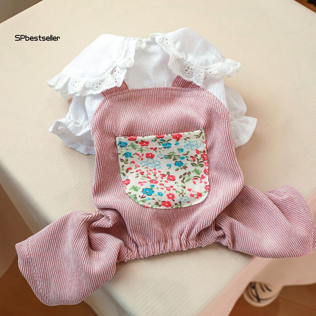 Sp Quần Yếm Bằng Polyester Phối Ren Nhún Bèo Quyến Rũ Cho Cún Cưng Mặc Hàng Ngày