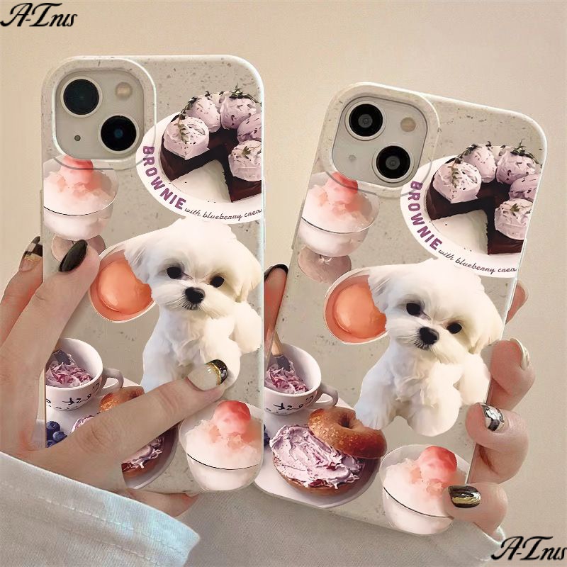 Ốp Điện Thoại Mềm Chống Sốc In Hình Chú Chó Nhỏ Màu Trắng Cho Iphone 14Pro 12Plus 137 11 8