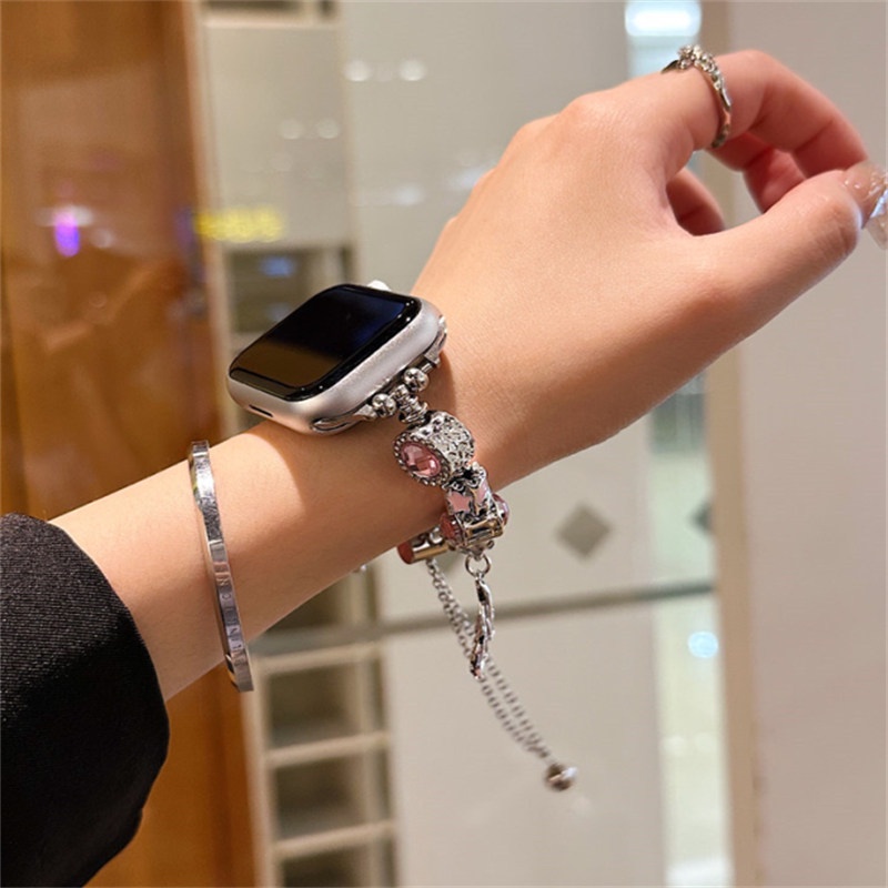Dây Đeo Đồng Hồ Bằng Kim Loại Mỏng Dễ Thương Dành Cho iWatch