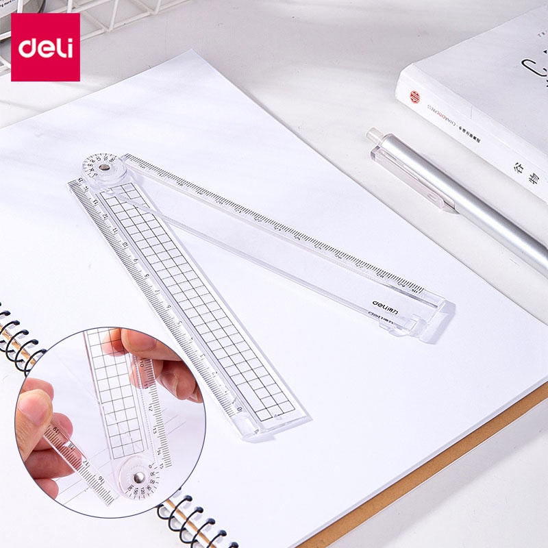 Thước Thẳng Đa Năng 30cm Trong Suốt Có Thể Gấp Gọn Tiện Dụng Cho Học Sinh /