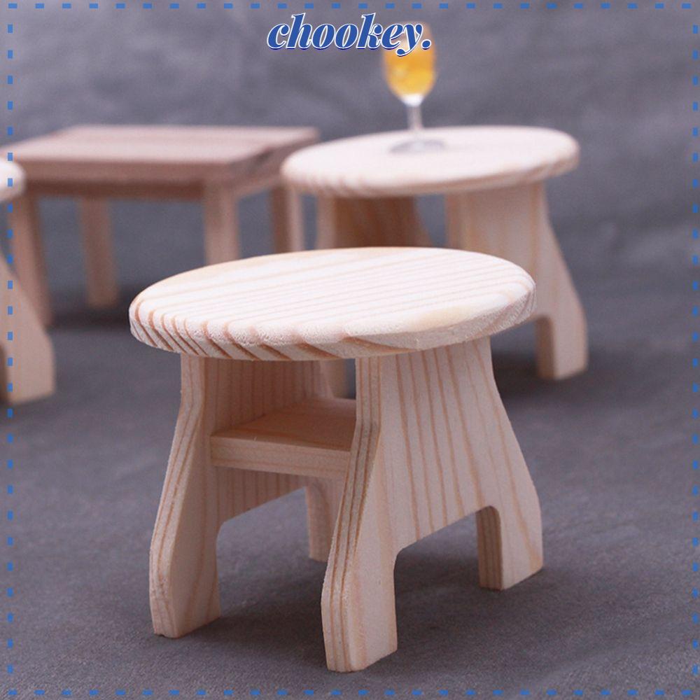 CHOOKEY Set 2 Ghế Mini 5.5 * 4.9 * 9cm / 7 * 3.5 * 4cm Tự Trang Trí Nhà Búp Bê Tỉ Lệ 1: 12