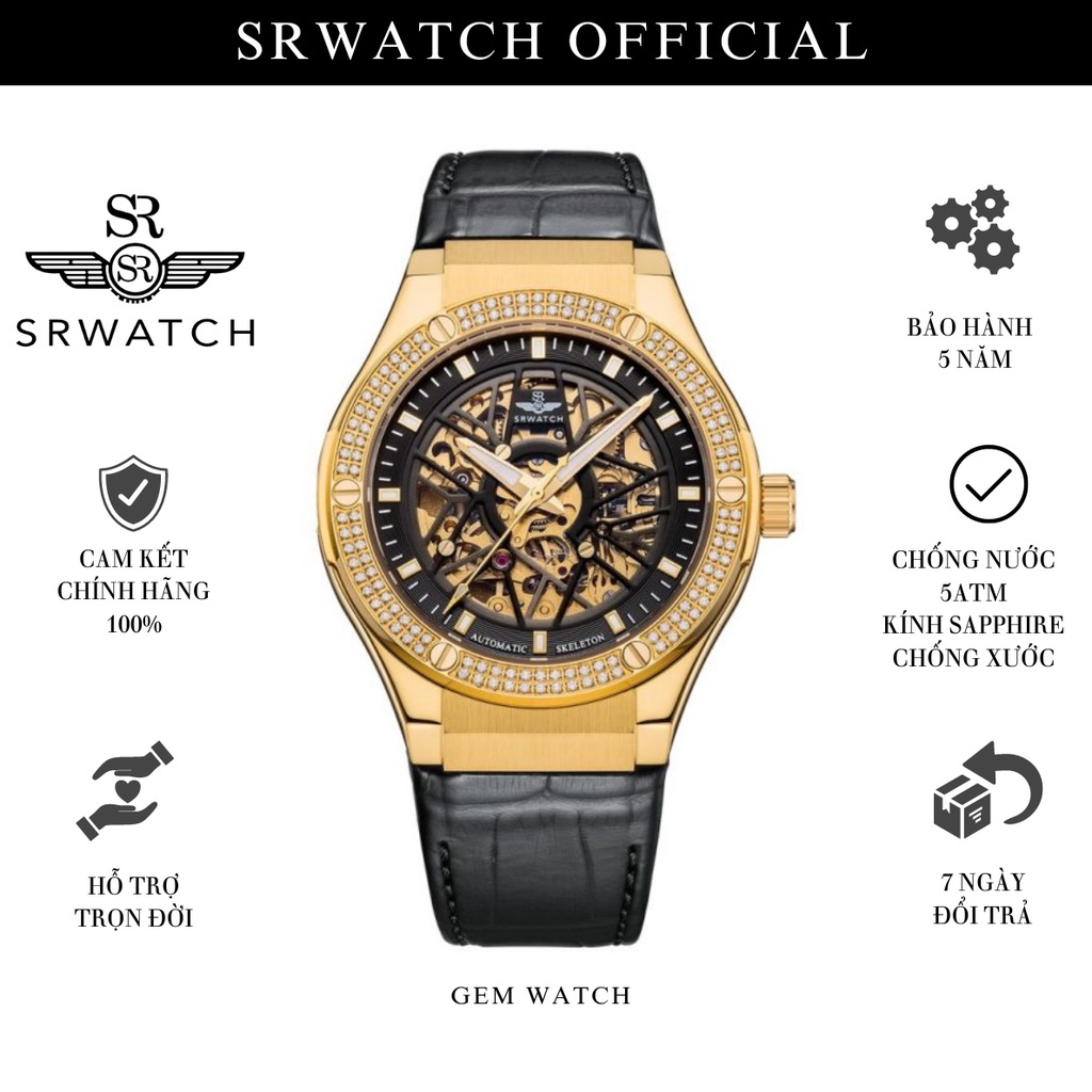 Đồng Hồ Nam SRWATCH Skeleton SG19193.4601 Kính Sapphire - Chính Hãng Bảo Hành 5 năm  - Srwatch Vietnam