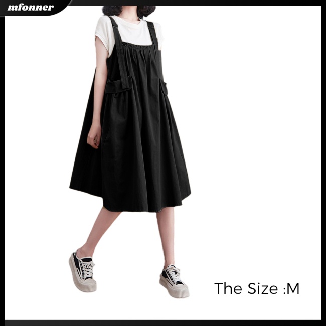 Đầm Xòe Mini Hai Dây Màu Trơn Có Túi Điều Chỉnh Được Thời Trang Mùa Hè Cho Nữ