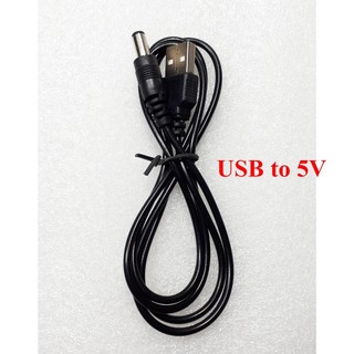 Cáp Chuyển USB ra 5V cổng tròn - Jack DC 5.5*2.1mm