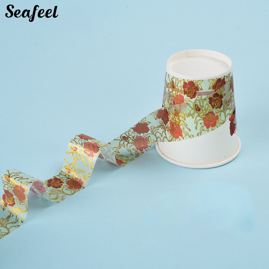 Cuộn Băng Dính Washi Màu Đồng Trang Trí Nhật Ký DIY