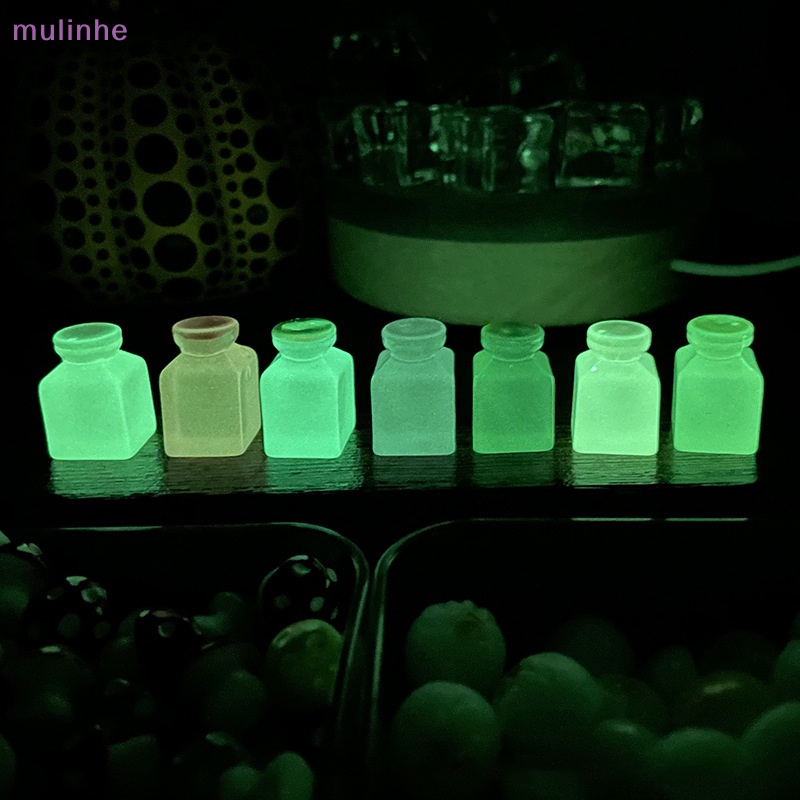 Set 5 Bình Nhựa Mini Hình Vuông Dạ Quang Dùng Để Trang Trí Vườn Cây