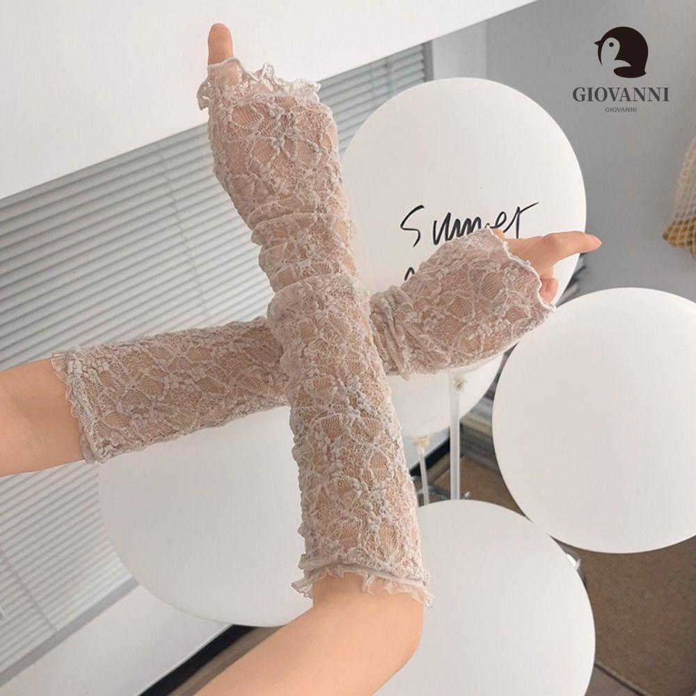 Găng Tay Dài Hở Ngón Đính Nơ Phong Cách Lolita Cho Nữ