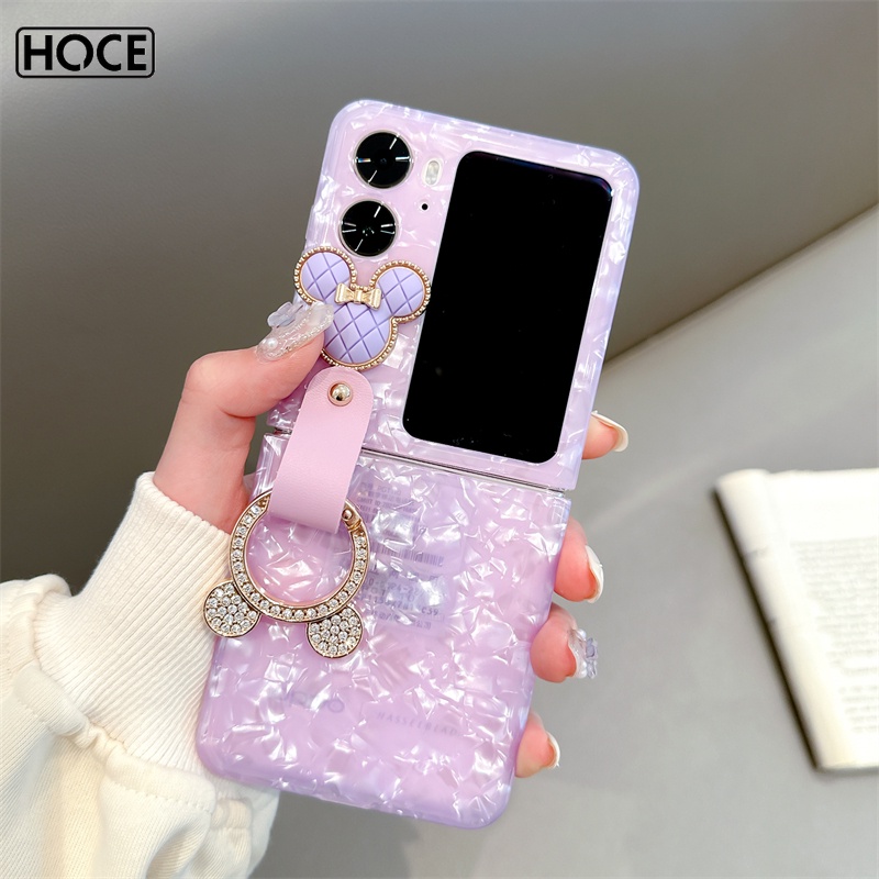 Bao Da Điện Thoại pc Cứng Họa Tiết Tai Chuột mickey Lấp Lánh Cho oppo find n2 / n3 flip Findn2 n3 Ốp