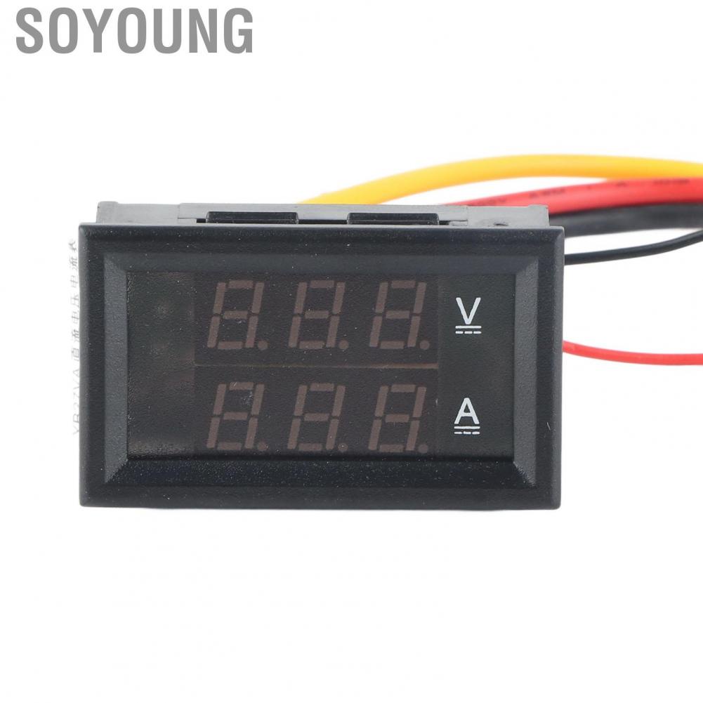 Soyoung Digital Voltage Ammeter Volt Amp Meter DC 0‑300V Range Dual Display  Interference for Vehicle