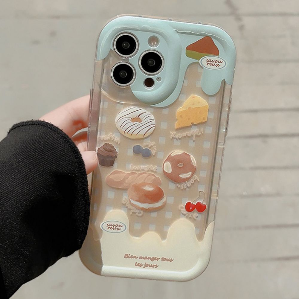 Ốp Điện Thoại TPU Mềm Chống Sốc Họa Tiết Bánh Donut Thời Trang Cho IPhone 11 12 13 14 Pro Max