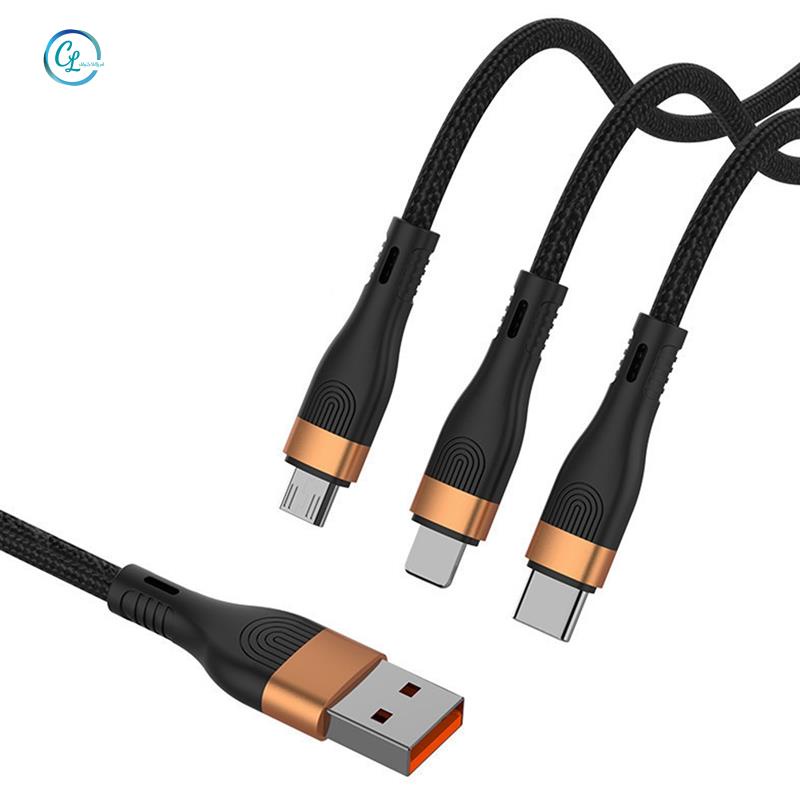 Cáp SạC Nhanh 5Ft 66W Cho Android Ios USB 3 Trong 1 Đa Năng