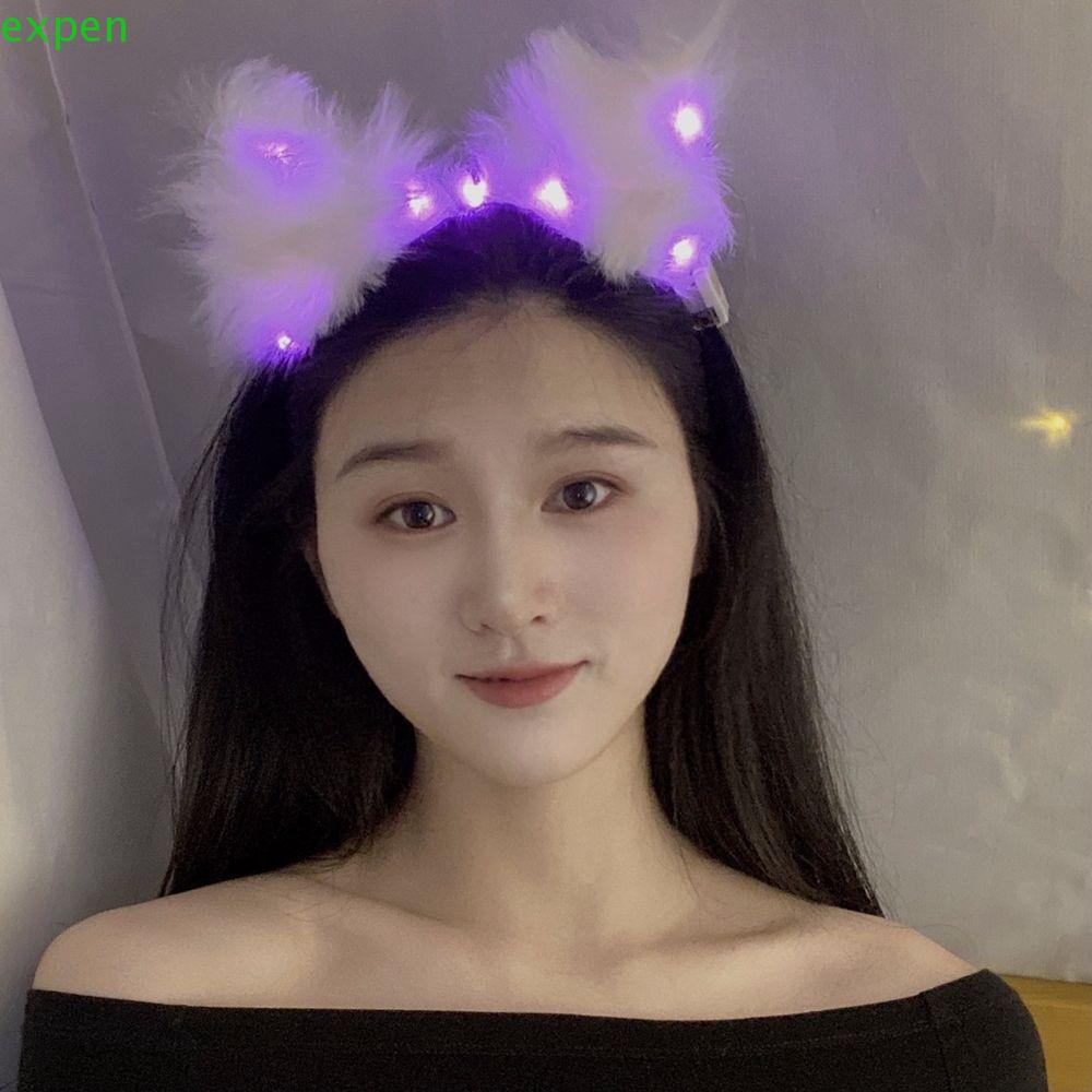 EXPEN Băng Đô Tai Mèo Phát Sáng Phong Cách Lolita