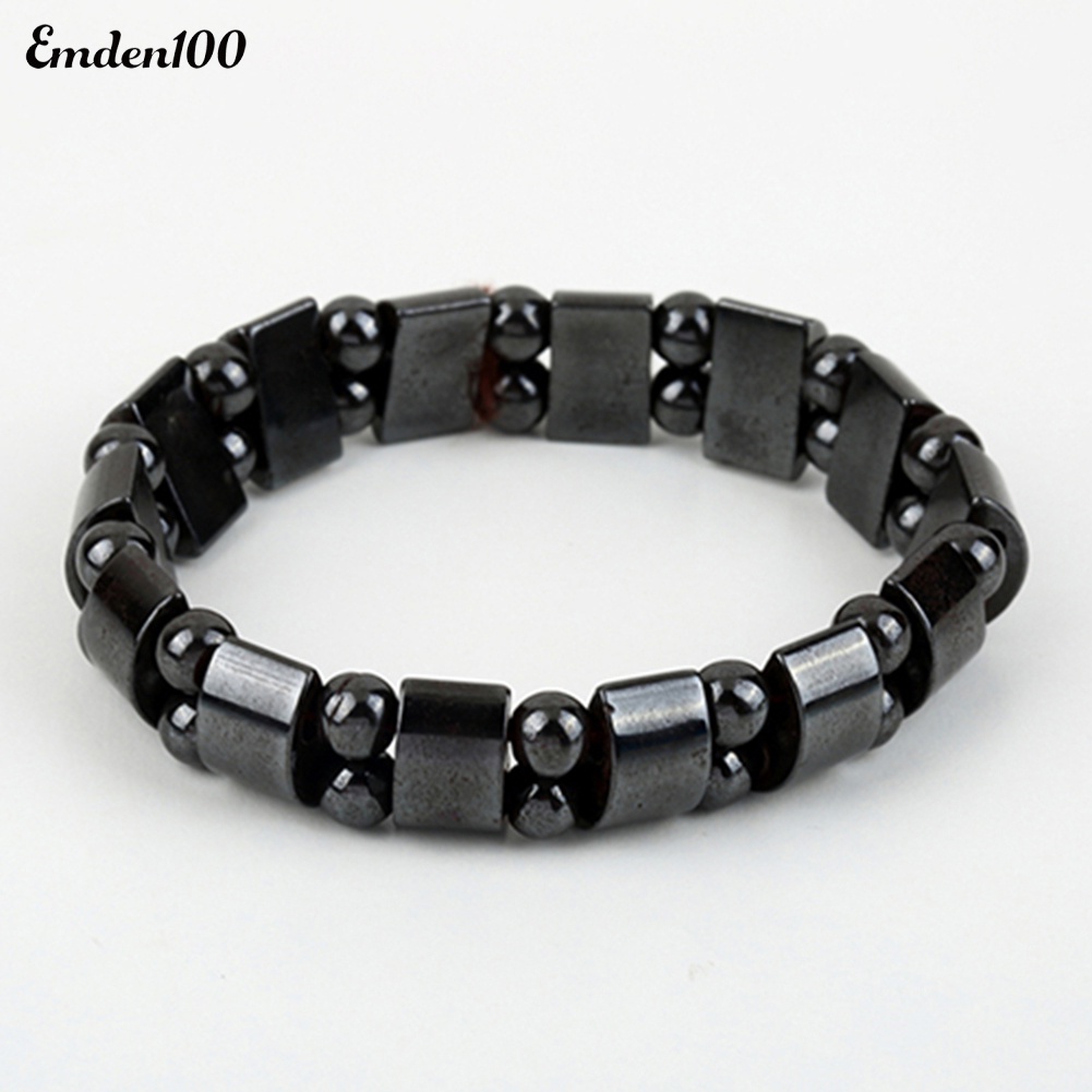 Vòng Tay Chuỗi Hạt Đá Hematite Màu Đen Thời Trang Cho Nam Và Nữ