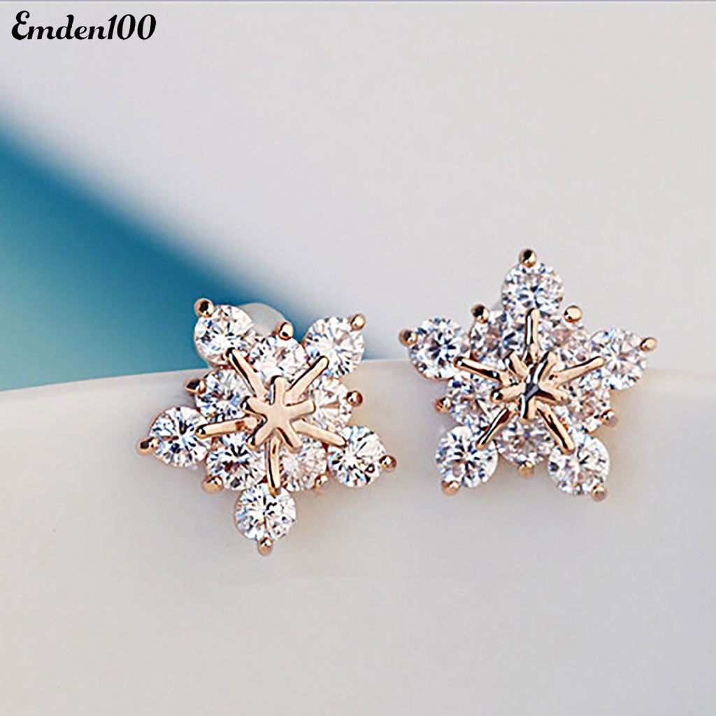 1 Đôi Bông Tai Đính Đá Thời Trang Nữ Tính