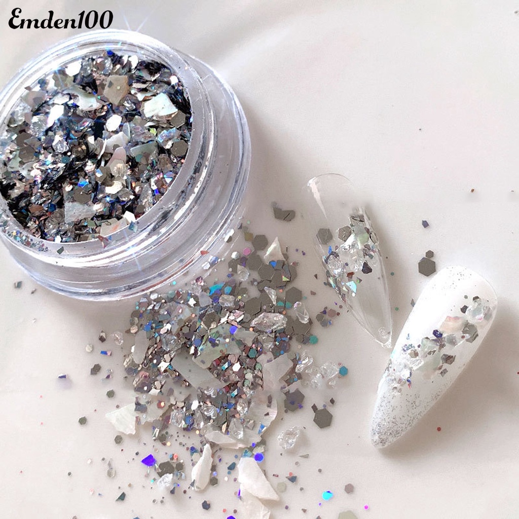 1 Hộp Phụ Kiện Trang Trí Móng Tay Hình Vỏ Sò Lấp Lánh