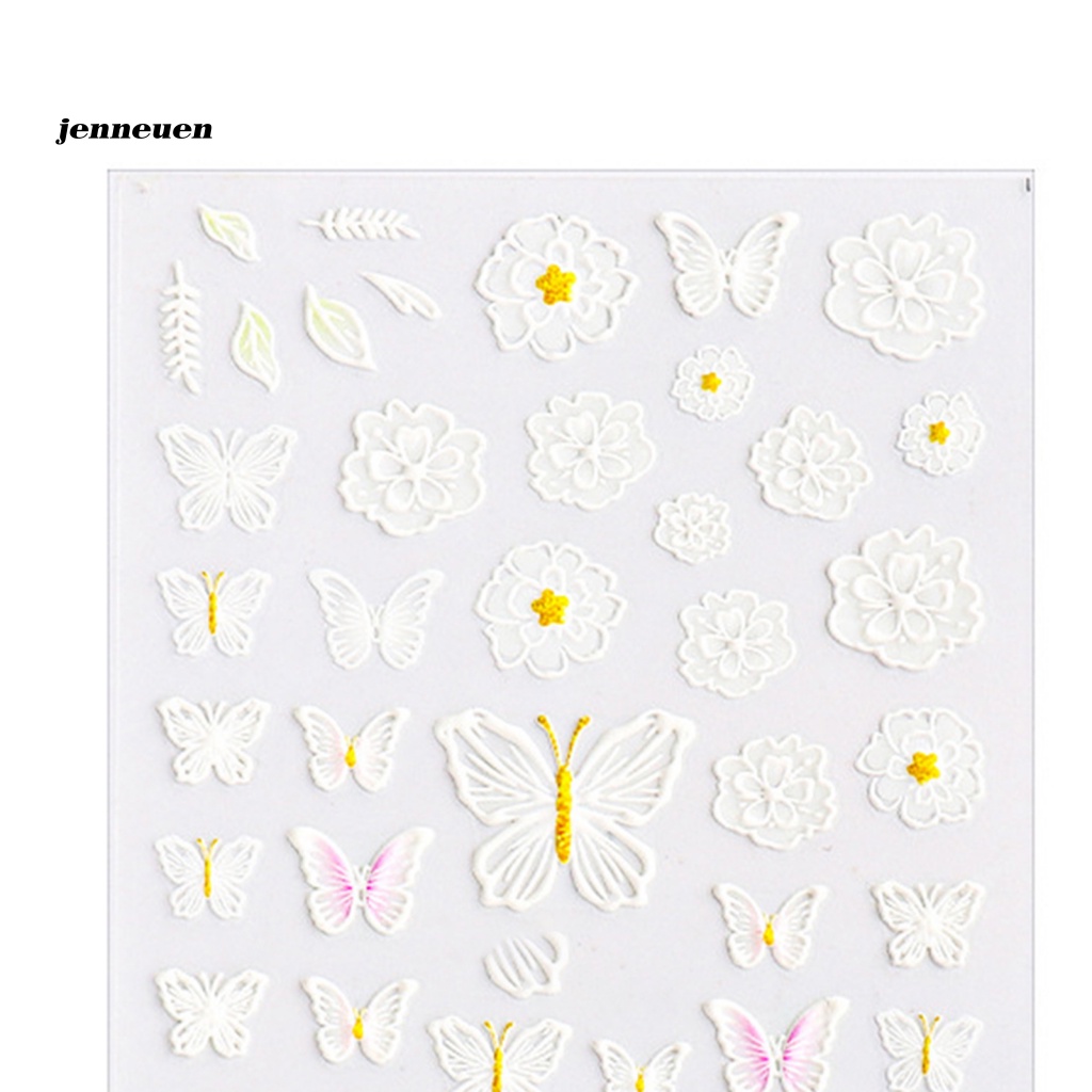 Nhãn Dán Móng Tay Mịn Màng In Họa Tiết Ren Hoa Thời Trang Nhẹ Nhàng Cho Nữ