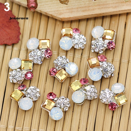 Bộ 10 Hạt Đá 3D Bằng Hợp Kim Dùng Trang Trí Móng Tay Nghệ Thuật DIY