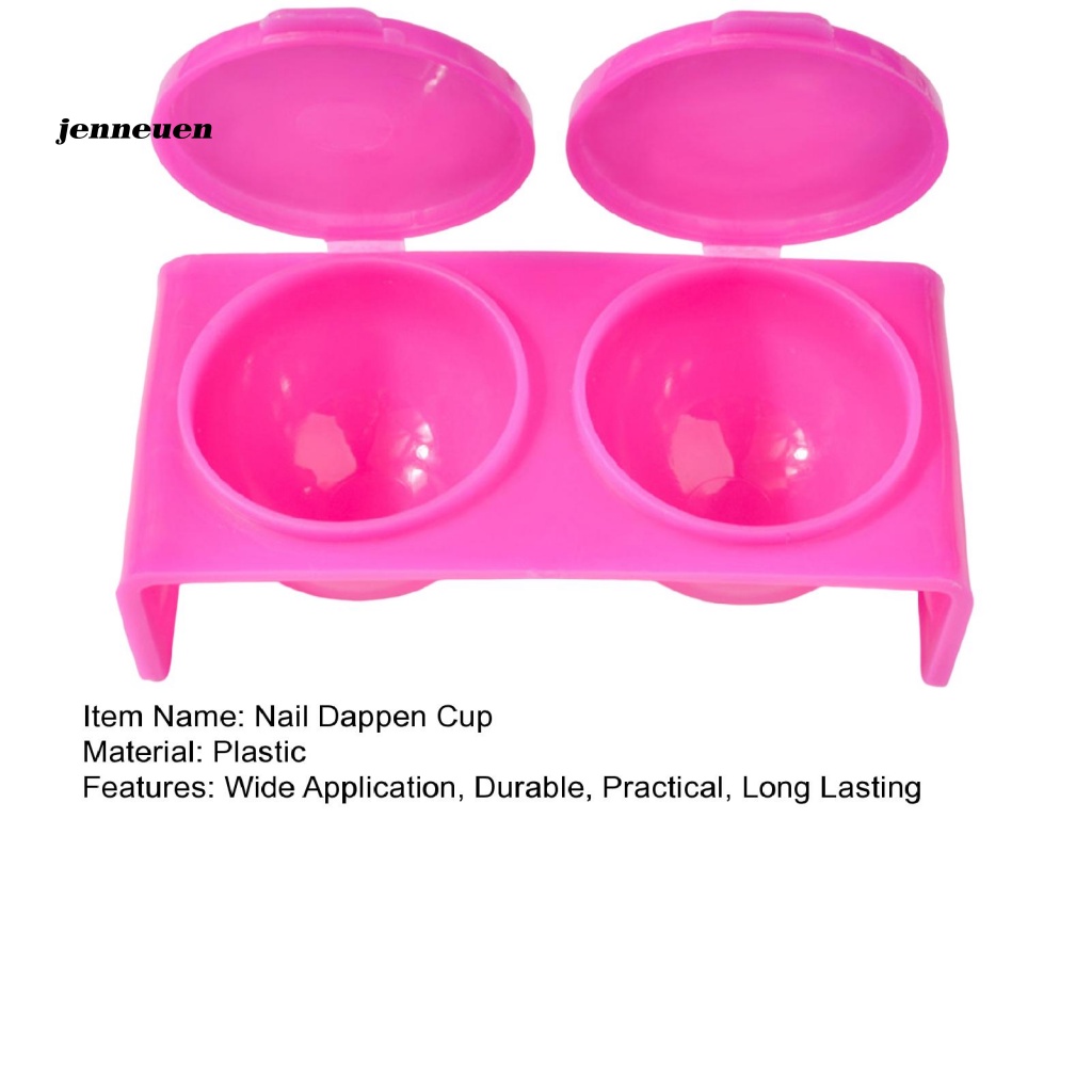 Set 2 Cốc Đựng Bột Làm Móng Tay Nghệ Thuật Có Nắp Đậy Tiện Dụng