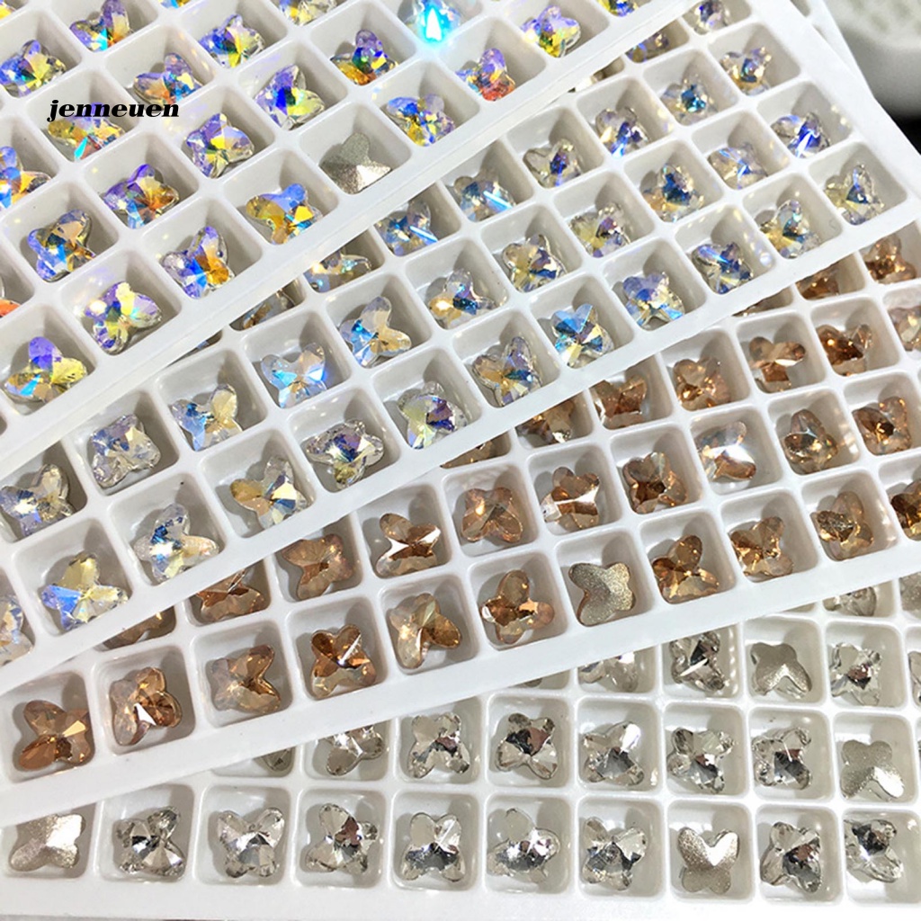 Bộ 50 Phụ Kiện Trang Trí Móng Tay Hình Bươm Bướm Xinh Xắn