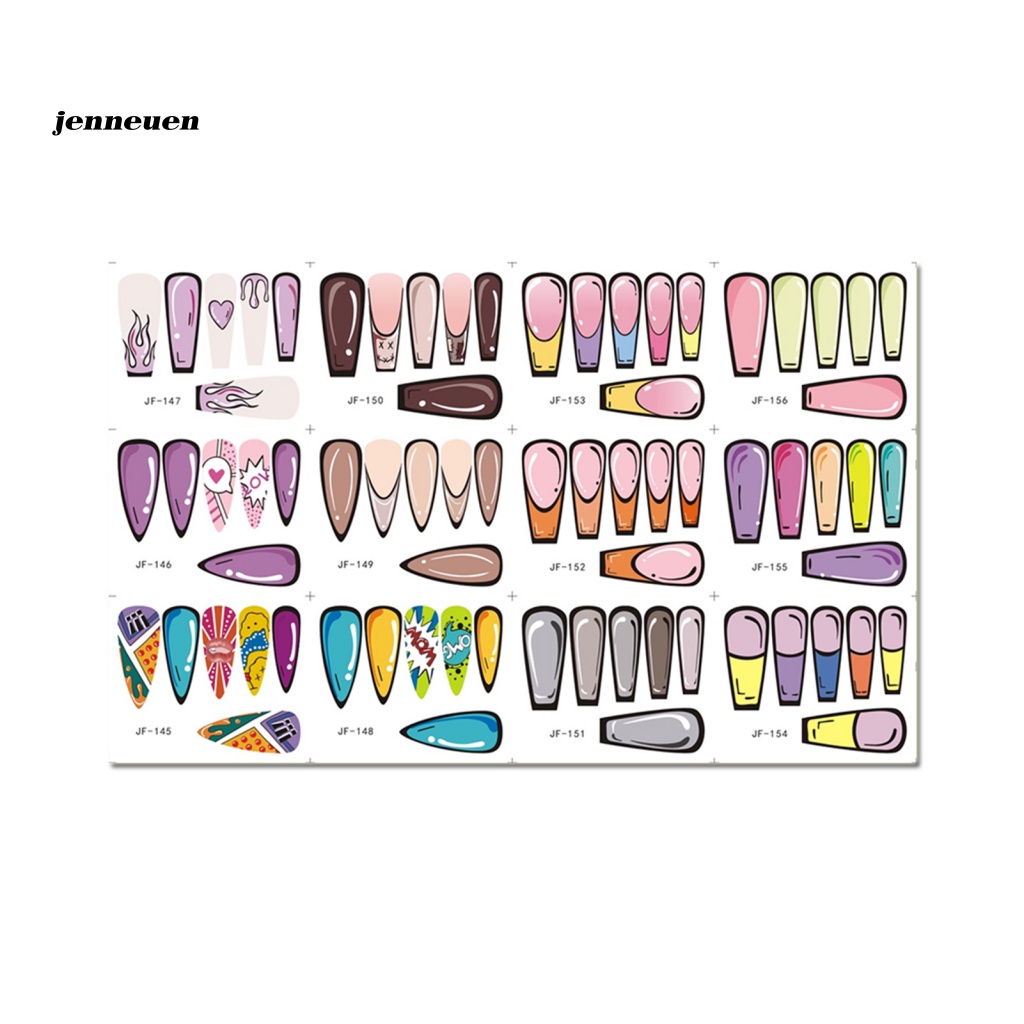 Jen Miếng Dán Móng Tay Nghệ Thuật Siêu Dính Hiệu Ứng 3D Nhiều Kiểu Dáng Họa Tiết Graffiti Hoạt Hình