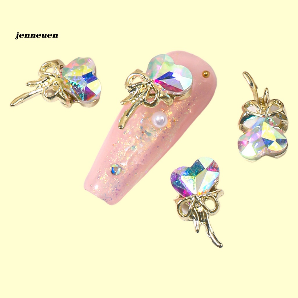 Set 10 Phụ Kiện Trang Trí Móng Tay Nghệ Thuật Hình Trái Tim Bằng Hợp Kim