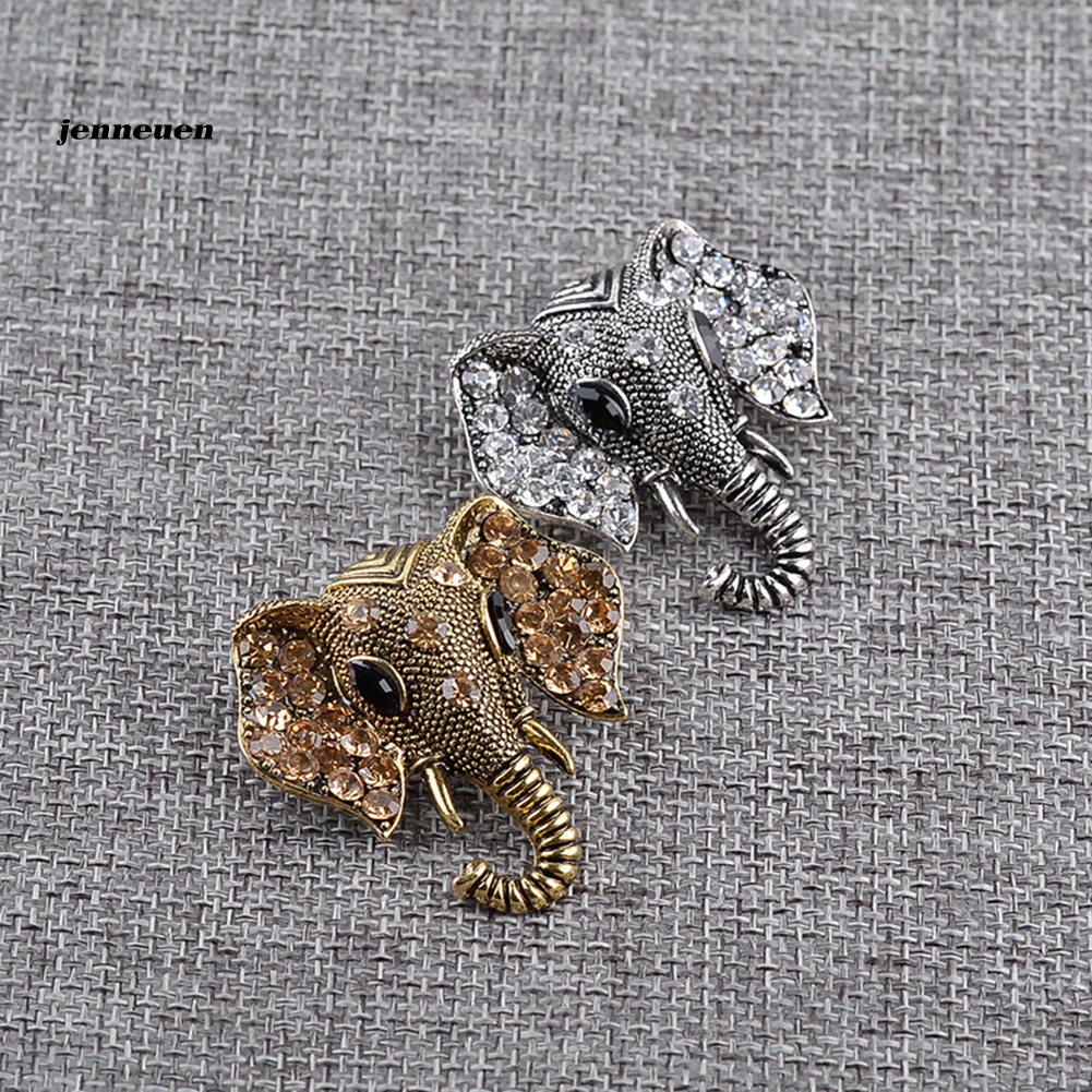 Ghim Cài Áo Hình Đầu Voi Đính Đá Lấp Lánh