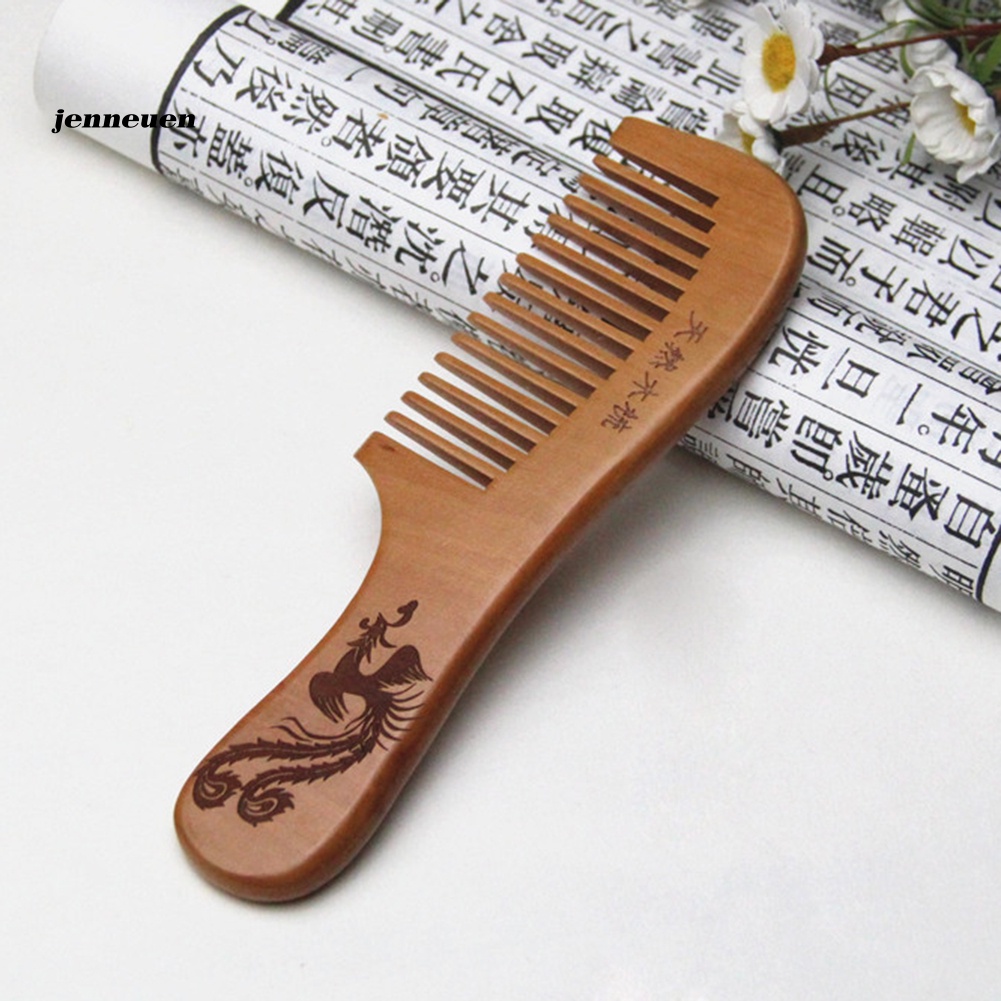 Lược Gỗ Đào Chải Tóc Mát Xa Da Đầu Chống Tĩnh Điện