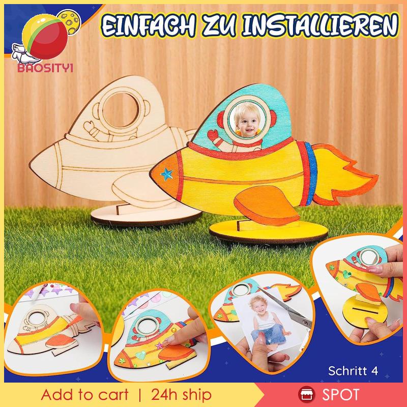 Bộ 24 Miếng Gỗ Chưa Sơn Hình Phi Hành Gia Trang Trí Nhà Cửa / Tiệc Cưới