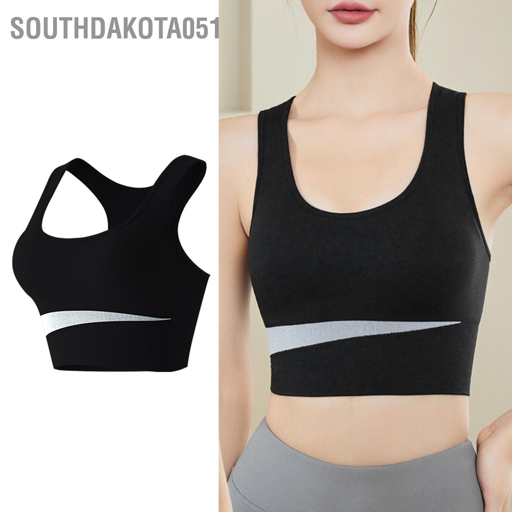 Southdakota051 Áo Ngực Thể Thao Nylon Thoáng Khí Thân Thiện Với Làn Da Hình Chữ U Vòng Tự Do Chạy Bộ Cho Nữ