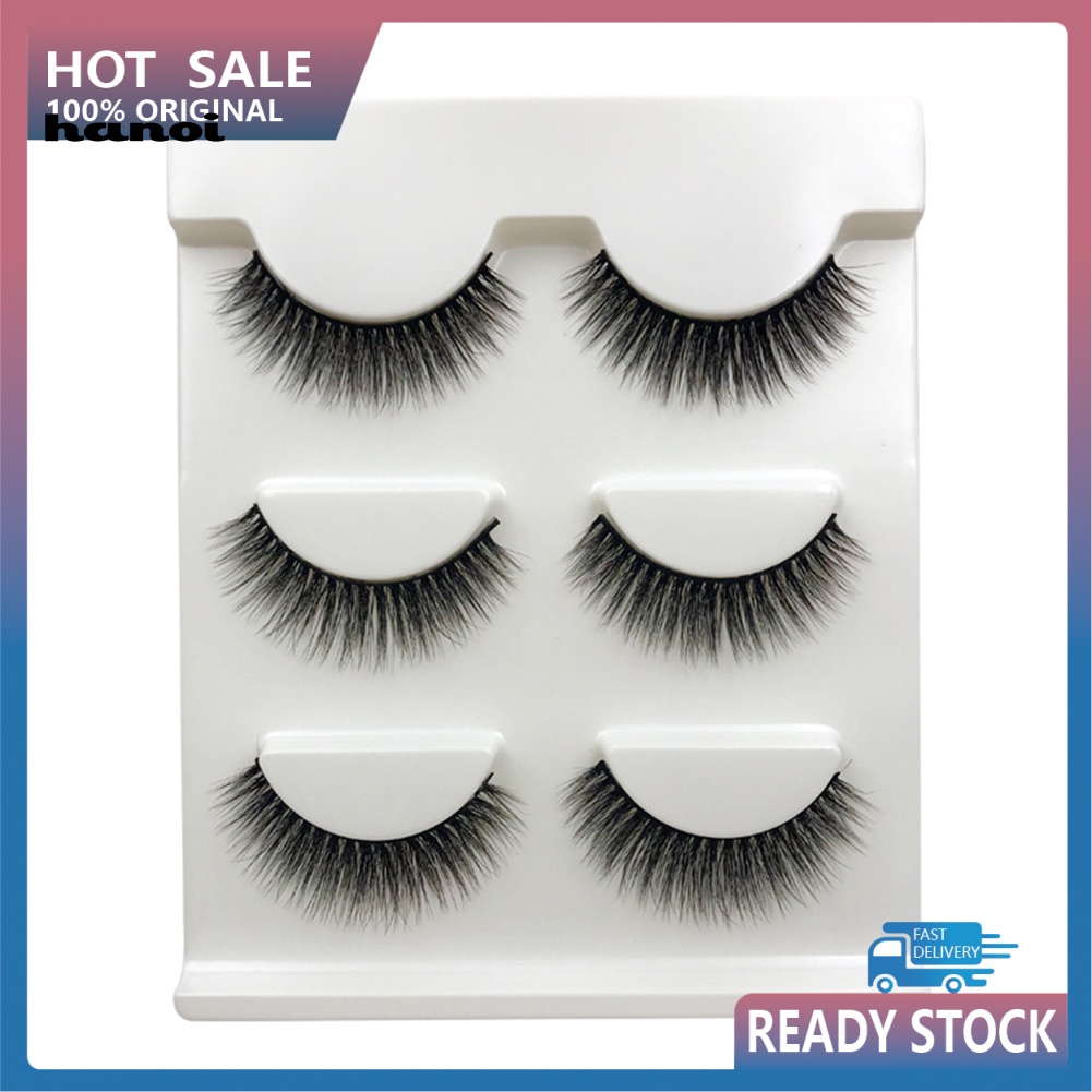 Set 3 Cặp Lông Mi Giả Cong Dài Tự Nhiên