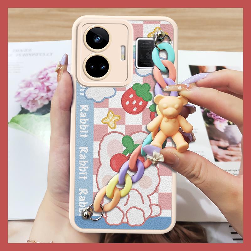 Raised lens Solid color Phone Case For OPPO Realme GT NEO5/240W/Realme GT3 cute Cartoon Nordic wind Liquid silicone shell