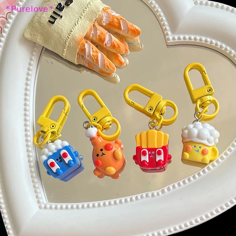 Móc khóa QrhYK hình viên gừng/ burger/ tỏi xinh xắn
