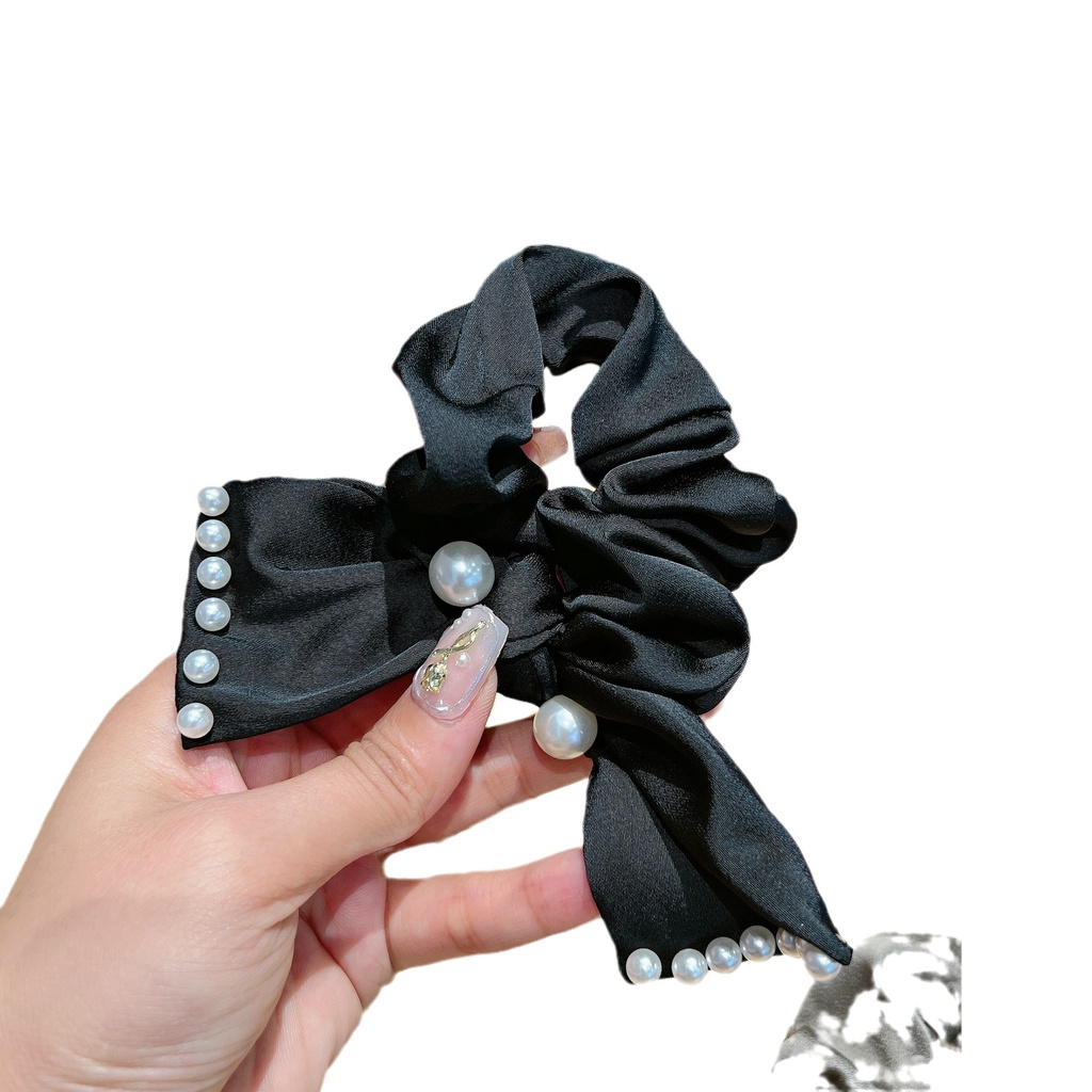 Dây Cột Tóc Đuôi Ngựa Hình Nơ Đính Ngọc Trai Nhân Tạo Thời Trang Năm 2023