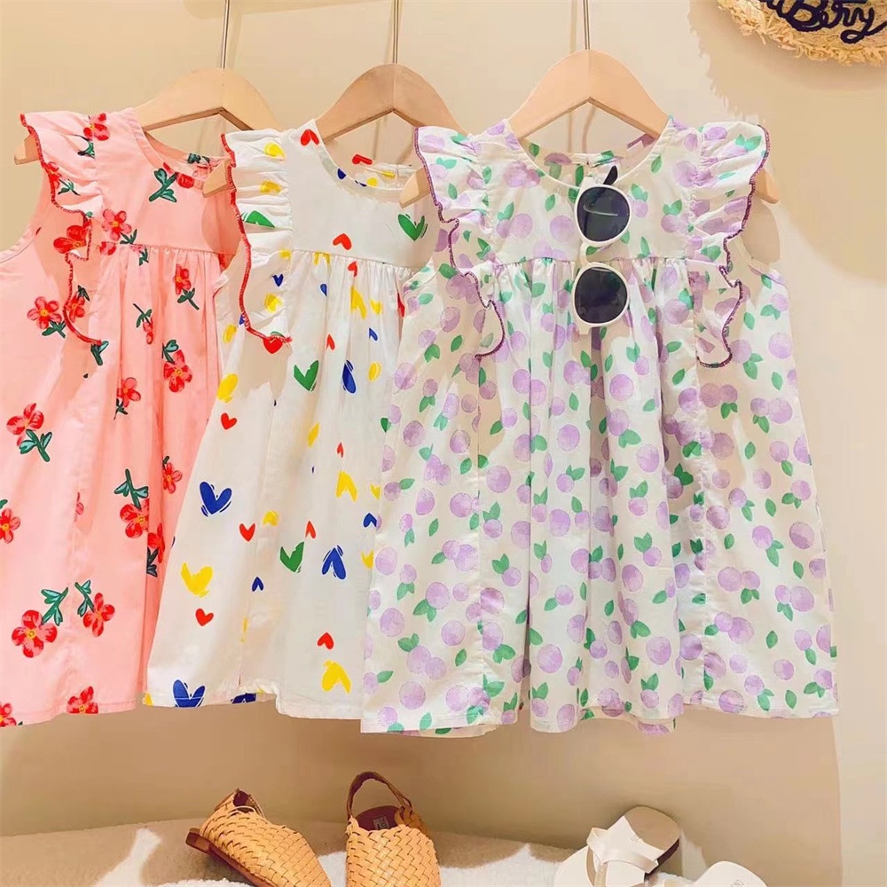 Đầm Công Chúa Mùa Hè Diềm Xếp Nếp Lãng Mạn Mùa Hè Cho Bé Gái Mới