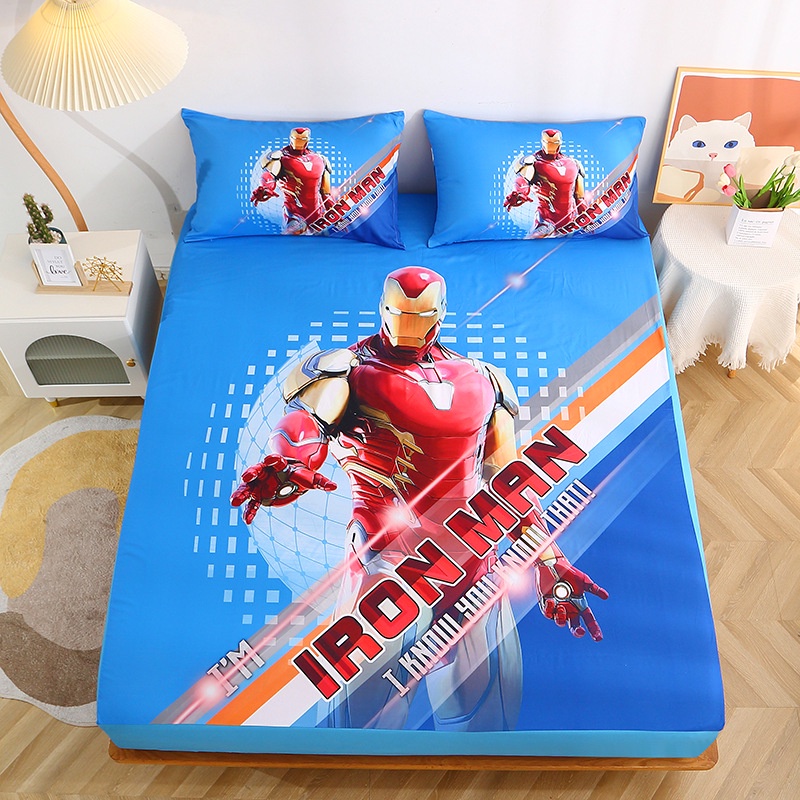 Bộ Chăn Ga Và Vỏ Gối In Hình Siêu Anh Hùng Đáng Yêu