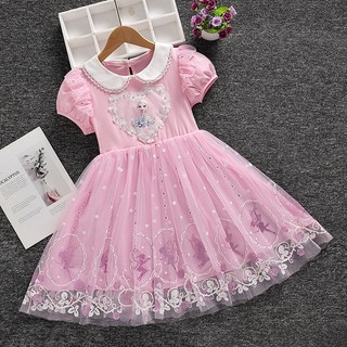 Đầm công chúa elsa tay phồng dễ thương cho bé gái 3-8 tuổi