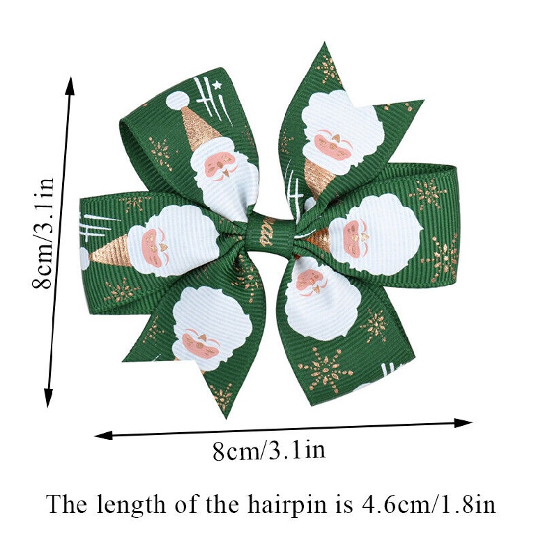 New Christmas Hair Bows Slides Clips Christmas Accessories Santa Tree Snowman
