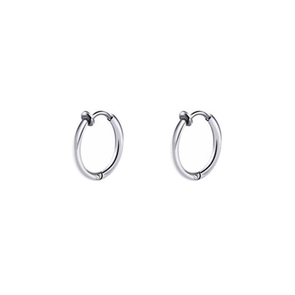 Khuyên Tai Thép Titan Hình Chữ Hello Phong Cách Punk Hàn Quốc Thời Trang Unisex