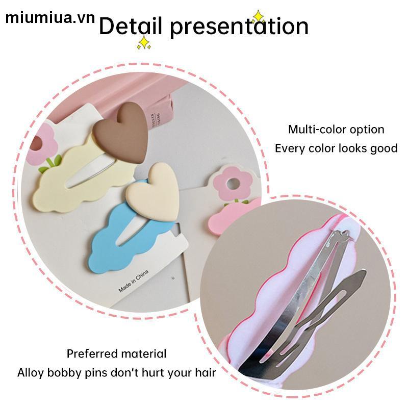 Miumiua🔮Kẹp Tóc Mái Ngang Hình Yêu Dễ Thương Thời Trang Mùa Hè 2023