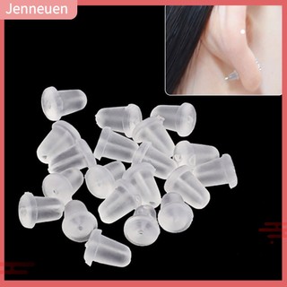 Set 100 nút chặn bông tai bằng nhựa mềm trong suốt an toàn