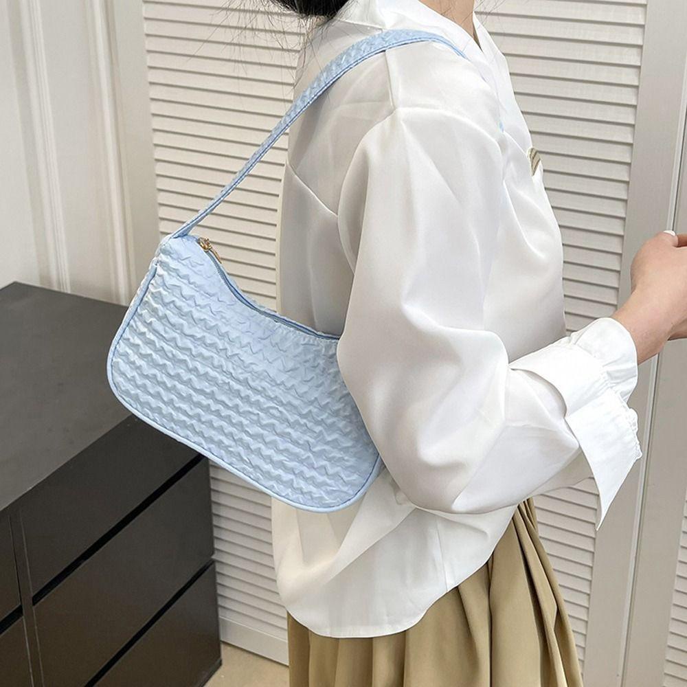 Mxbeauty Túi Đeo Vai Nhẹ Nhàng Có Khóa Kéo Màu Kẹo Ngọt Kiểu Dáng Đơn Giản Thanh Lịch