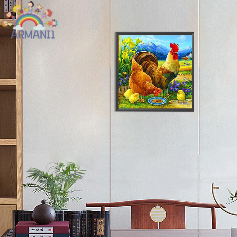 Armani.vn Bộ Tranh Đính Đá 5d diy Hình Gà Trống Để Trang Trí Nhà