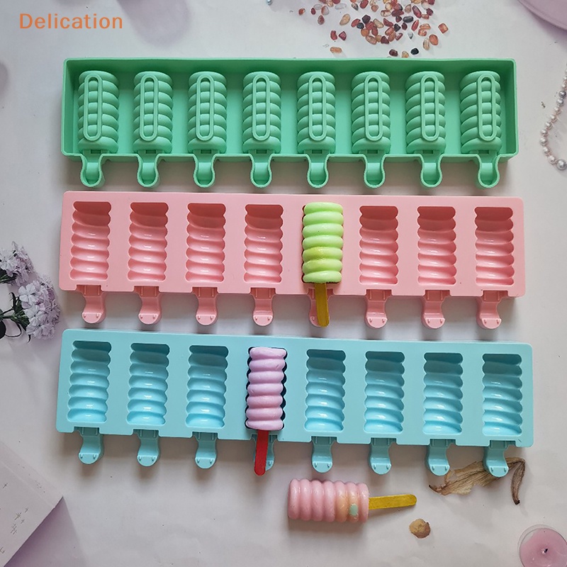 8 khoang bóng chuỗi kem silicone khuôn kẹo sô cô la thạch mùa hè đông lạnh dụng cụ làm bánh tự làm trang trí bánh khuôn làm bánh quà tặng