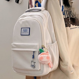 Cặp đi học nữ balo nữ đi học basic ulzzang trơn nhiều ngăn thời trang hàn quốc