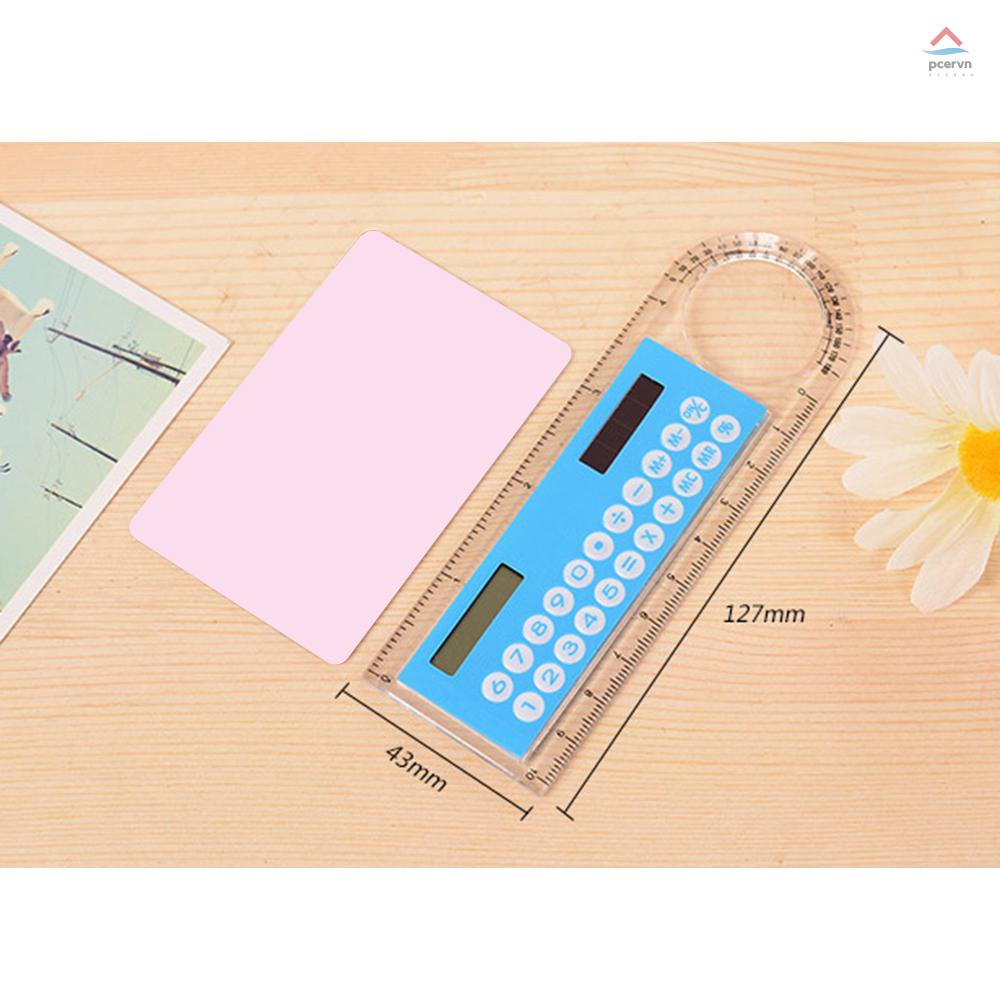 1 Thước Kẻ Mini 10cm Sử Dụng Năng Lượng Mặt Trời Siêu Mỏng Màu Sắc Ngẫu Nhiên